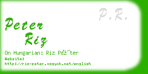 peter riz business card